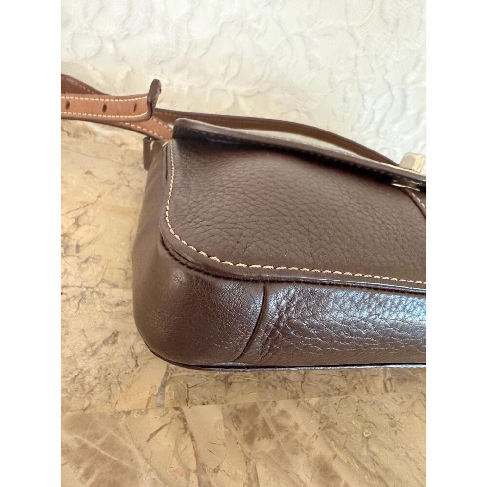 Vtg Y2K Coach F10888 Dark brown Chelsea Leather small Demi Shoulder Bag crossbod - Picture 9 of 13